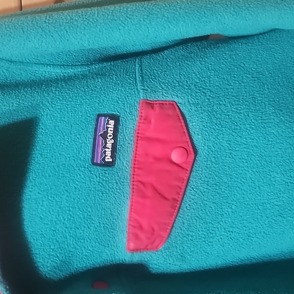 Patagonia Synchilla Snap-T Fleece Pullover Pink/Turquoise Size Medium Womens - Picture 5 of 8